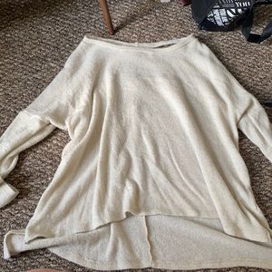 Cream cross cross back sweater